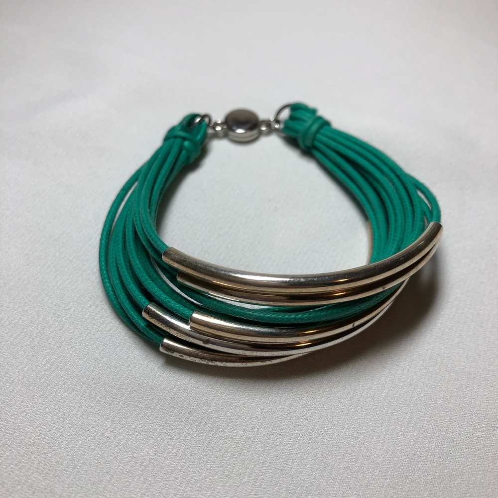 Vintage Green and Silver Bracelet